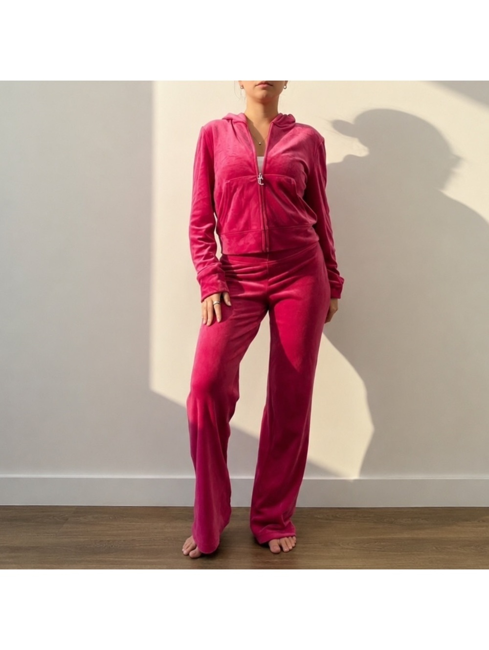 Juicy Couture pink velour tracksuit set